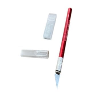 Vera Sanat Precision Knife Kırmızı Metal Saplı Kretuar Bıçağı 5'Li Yedekli