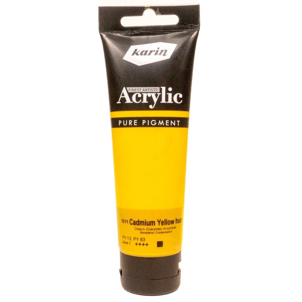 karin artist akrilik boya 120 ml 1211 cadmium yellow