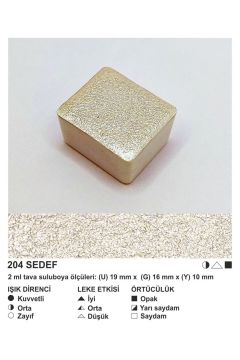 ŞemseArt No: 204 Sedef Yaldız Yarım Tava Sulu Boya