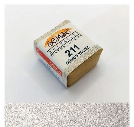 ŞemseArt No: 211 Gümüş Yaldız Yarım Tava Sulu Boya