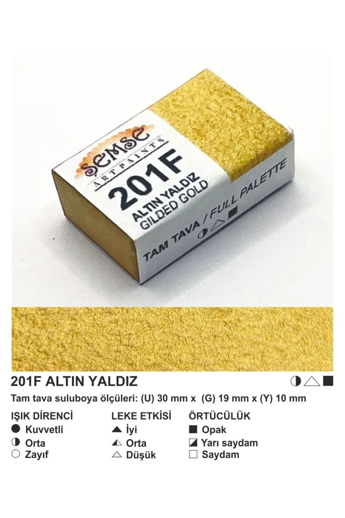 ŞemseArt No: 201F Altın Yaldız Tam Tava Sulu Boya