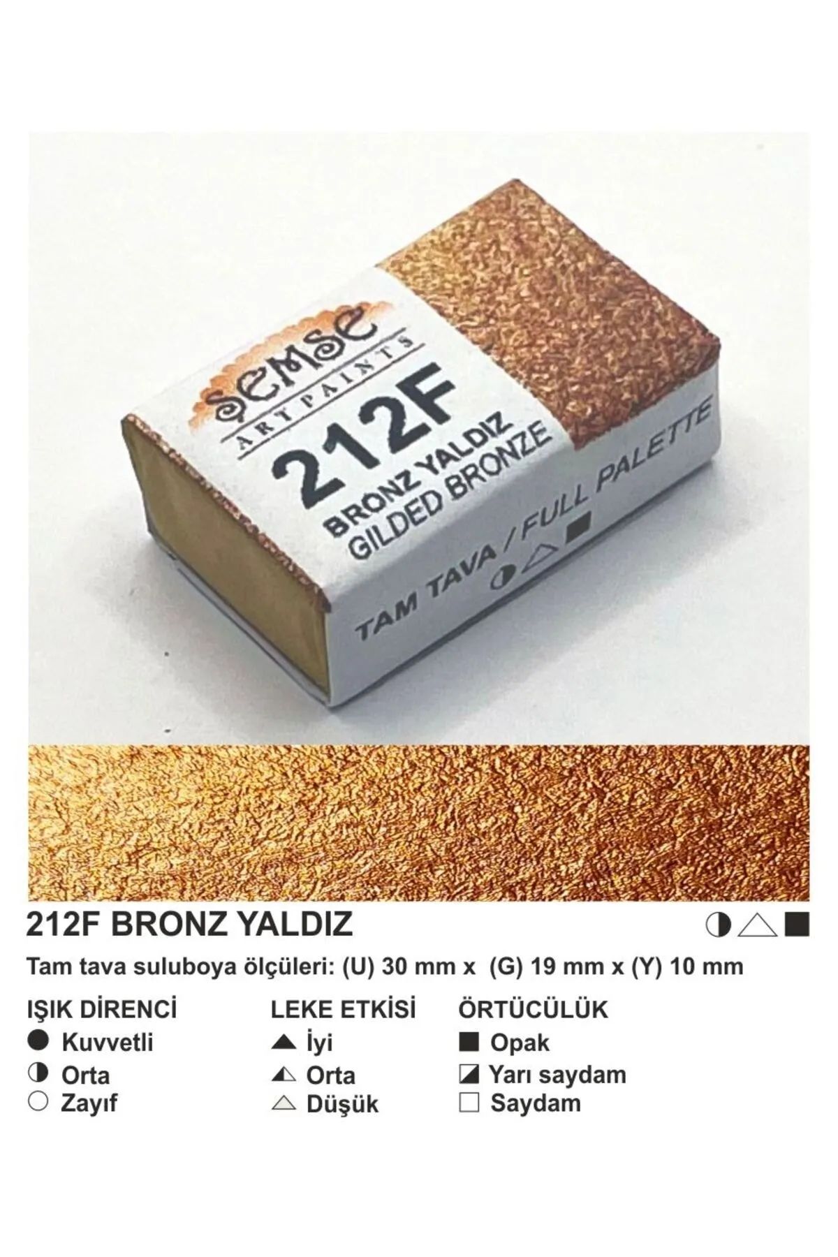 ŞemseArt No: 212F Bronz Yaldız Tam Tava Sulu Boya