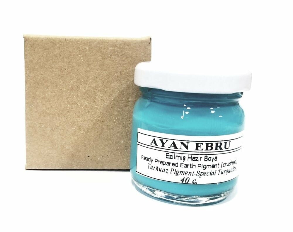 Ayan Ebru Ezilmiş Hazır Boya 40 cc Kobalt Turkuaz Pigment