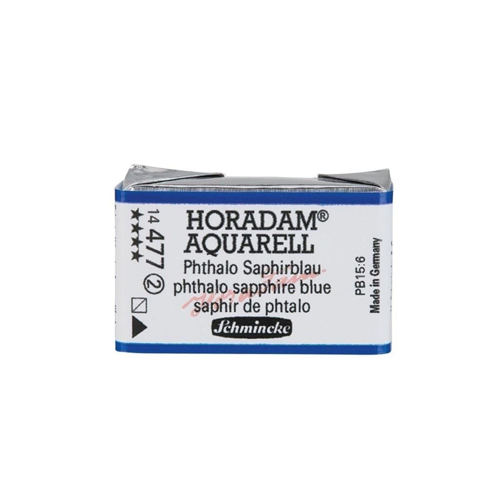 Schmincke Horadam Aquarell Artistik Sulu Boya Tam Tablet Seri 2 477 phthalo sapphire blue