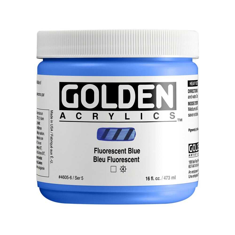 Golden Akrilik HB FLUORESCENT BLUE 473 ML