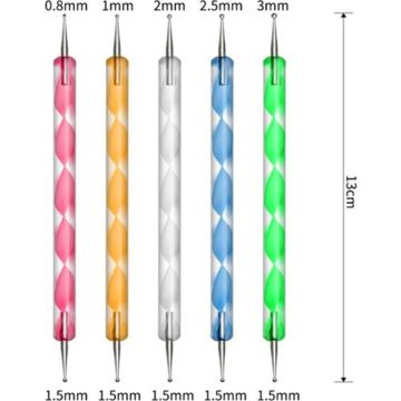 Rich Profesyonel Art Suplies İğne Perdah Seti / Folyo Kabartma Kalem Seti 5'Li