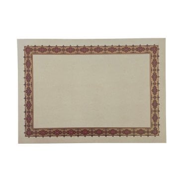 Tezhipli İçi Boş -35- Mat Kuşe Meşk Kağıdı Mohamad Badawi Alktifani A3 Tıpkı Basım (DİLİMLİ DESENLİ- BORDO - GOLD)