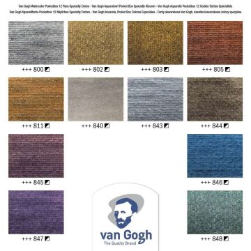 Talens Van Gogh Metalik Yarım Tablet Sulu Boya 12’li Set