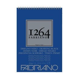 Fabriano 1264 Drawing Black A5 20 Yaprak Üstten Spiralli Siyah Yapraklı Eskiz Çizim Defteri 200 gr.