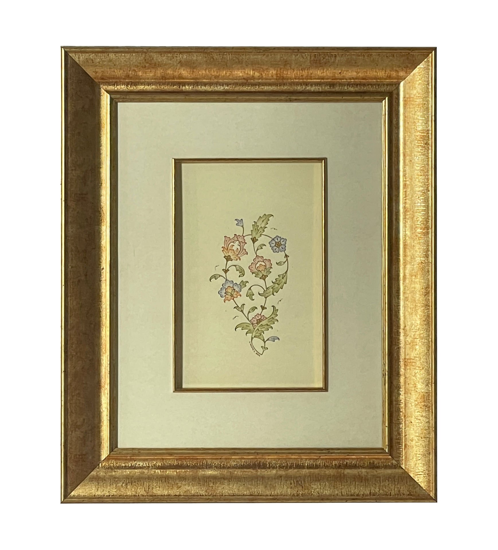 Çerçeveli Z. Merve Tiryaki Tezhip Çalışması 38X47 Cm Paspartolu Orijinal