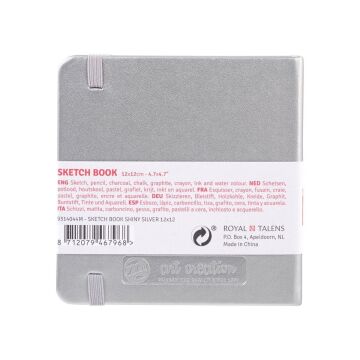 Talens Art Creation Sketch Book 12x12 cm Shiny Silver Eskiz Defteri 80 Yaprak 140 g