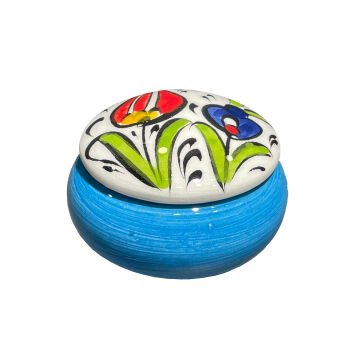 Tiryakiart Desenli Seramik Hokka - Mavi