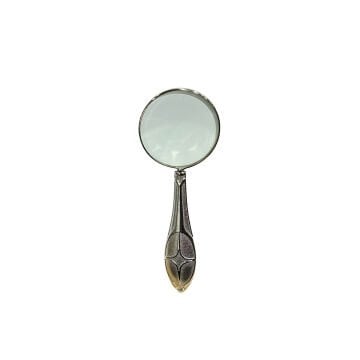 Vera Sanat 45 mm Gümüş Renkli İşlemeli Saplı El Büyüteci MG18155-7