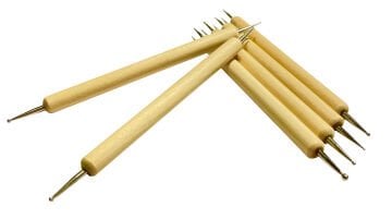 Vera Sanat Ahşap Saplı İğne Perdah Seti / Folyo Kabartma Kalem Seti 6'Lı