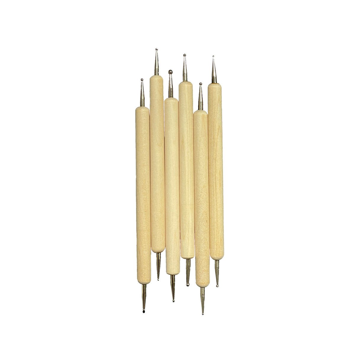 Vera Sanat Ahşap Saplı İğne Perdah Seti / Folyo Kabartma Kalem Seti 6'Lı