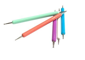 Vera Sanat Akrilik Saplı İğne Perdah Seti / Düz Renkli Folyo Kabartma Kalem Seti 5'Li