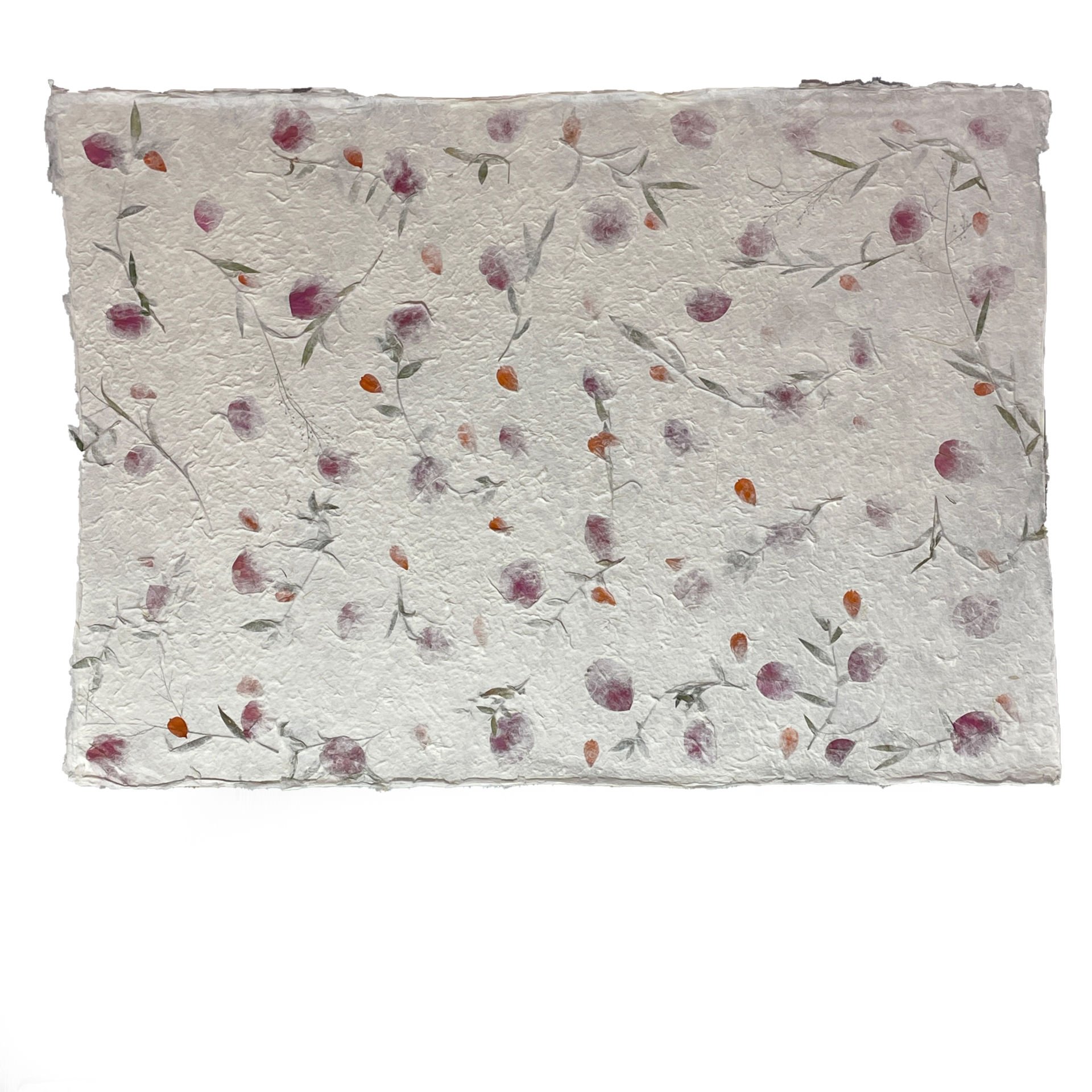 Tiryakiart Aharsız El Yapımı Asitsiz Nepal Kağıdı 50x70 cm Güllü/Yapraklı Fantezi Kağıt