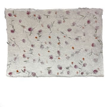 Tiryakiart Aharsız El Yapımı Asitsiz Nepal Kağıdı 50x70 cm Güllü/Yapraklı Fantezi Kağıt