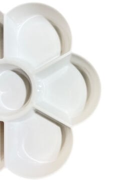 Vera Sanat 6+1 Godeli Papatya Desenli 17 cm Sert Plastik Palet