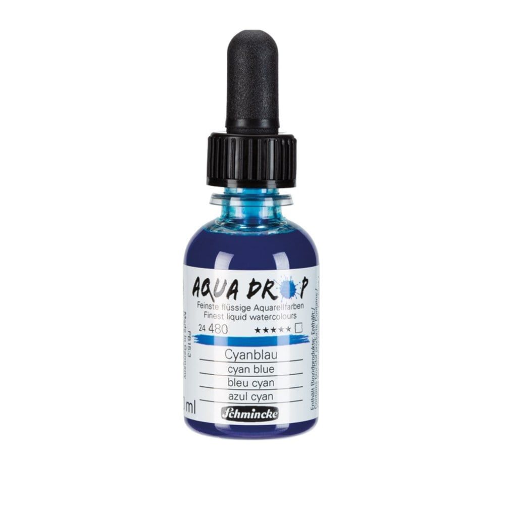 Schmincke Aqua Drop Sıvı Sulu Boya 480 Cyan Blue 30 ml