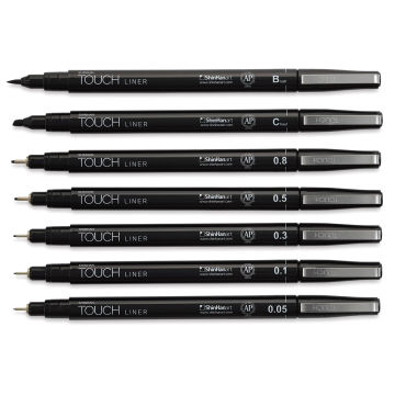 7 Li Siyah Shinhanart Touch Liner Teknik Çizim Kalemleri Seti