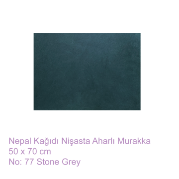Tiryakiart El Yapımı Nepal Kağıt Murakka 50x70 cm 77 Stone Grey