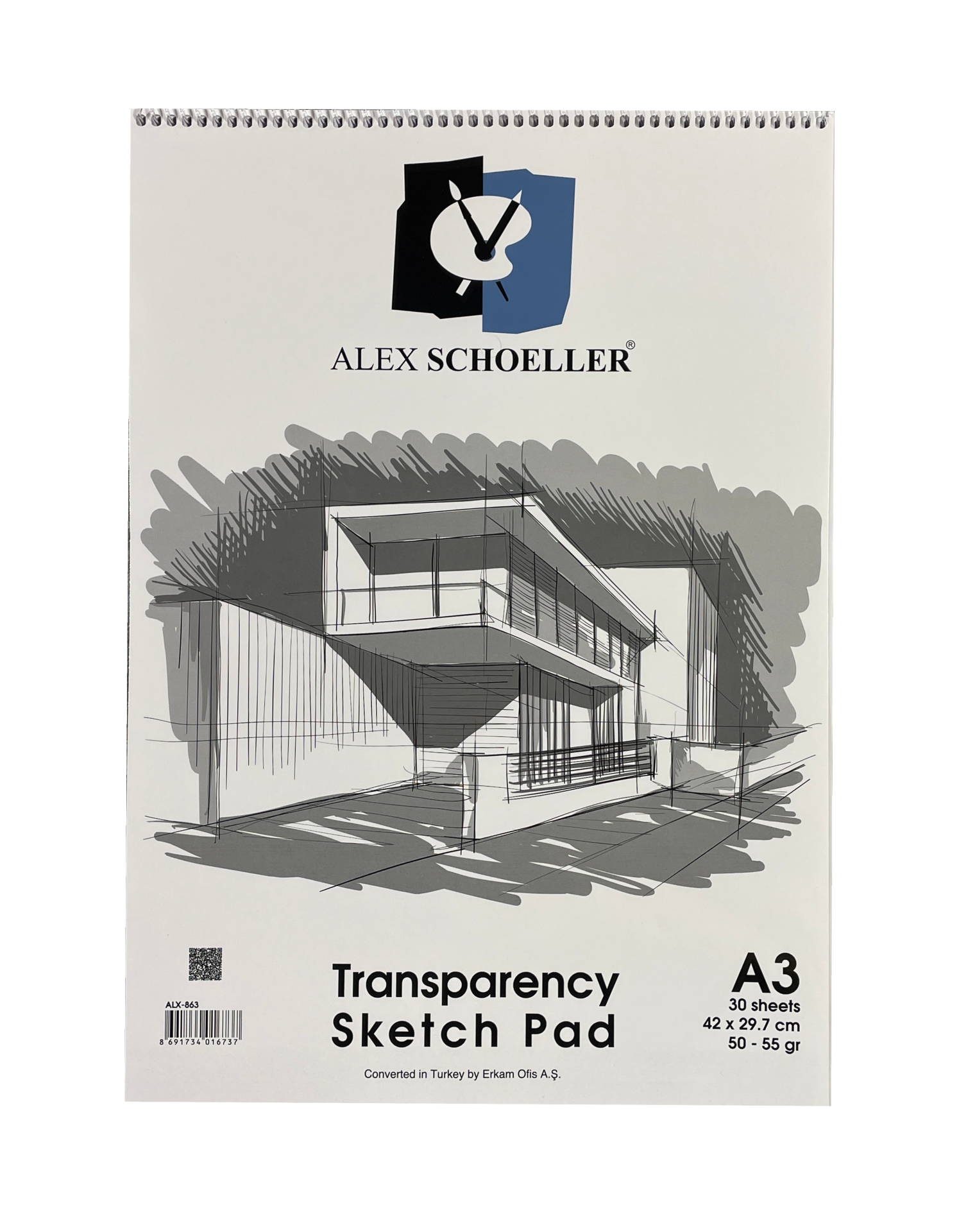 Alex Schoeller Eskiz Blok Transparan Spiralli 50/55gr A3 30 Yaprak ALX 863