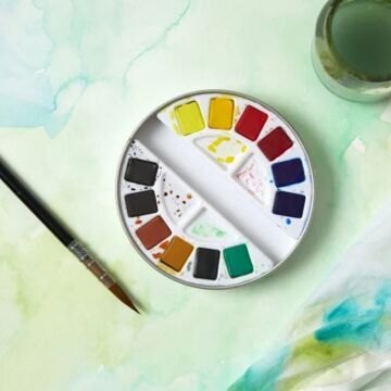 Pebeo Aquarell Watercolor Daire Dizayn Set 12'li Metal Kutu