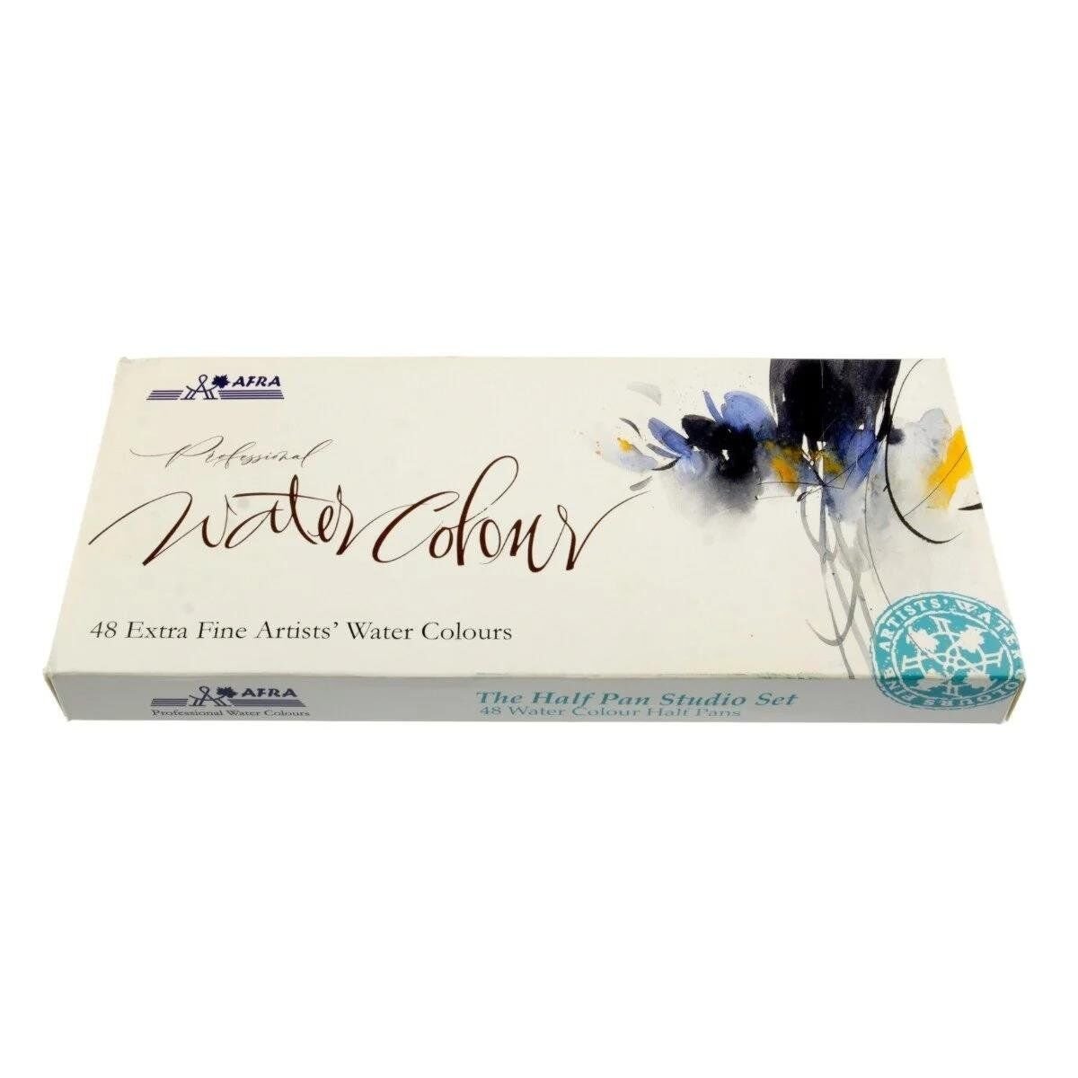 Afra Professional Water Colours Sulu Boya Seti Half Pan / Yarım Boy Tablet 48'Li