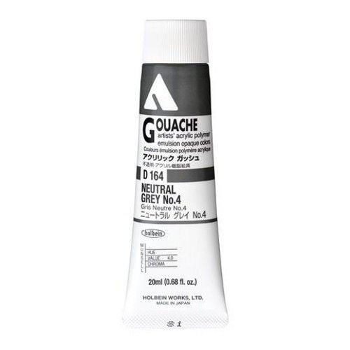 Holbein Akrilik Guaj Boya 20 ml D164 Neutral Grey No.4