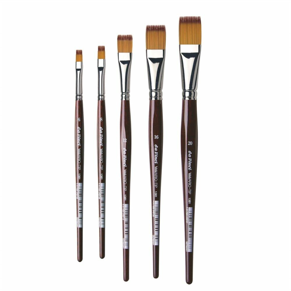 Da Vinci 1381 Serisi Fırça No:12 vario tip sentetik düz uçlu sulu boya ve hobi craft fırçası