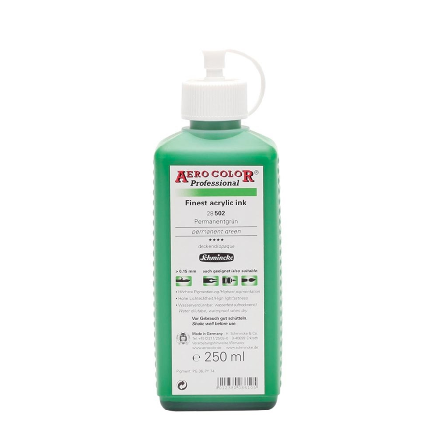 Schmincke Aerocolor Akrilik Mürekkep 250 ml 502 Permanent Green
