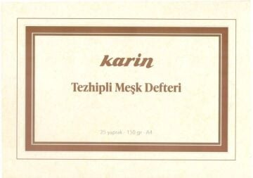 Karin Tezhipli Meşk Defteri No:2 A4 150 gr 25 Yaprak