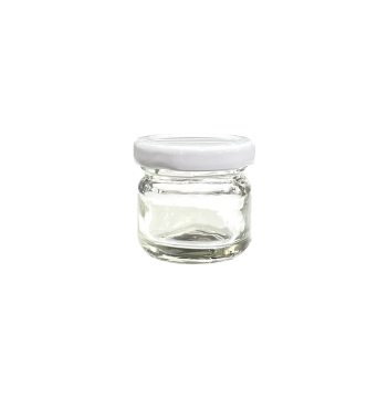 Hokka 30 cc Beyaz Kapak Yuvarlak (Cam Kavanoz)