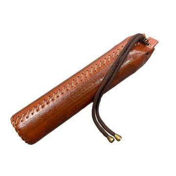 KALEMLİK Yuvarlak Uzun İpli Suni Deri PARLAK KAHVE