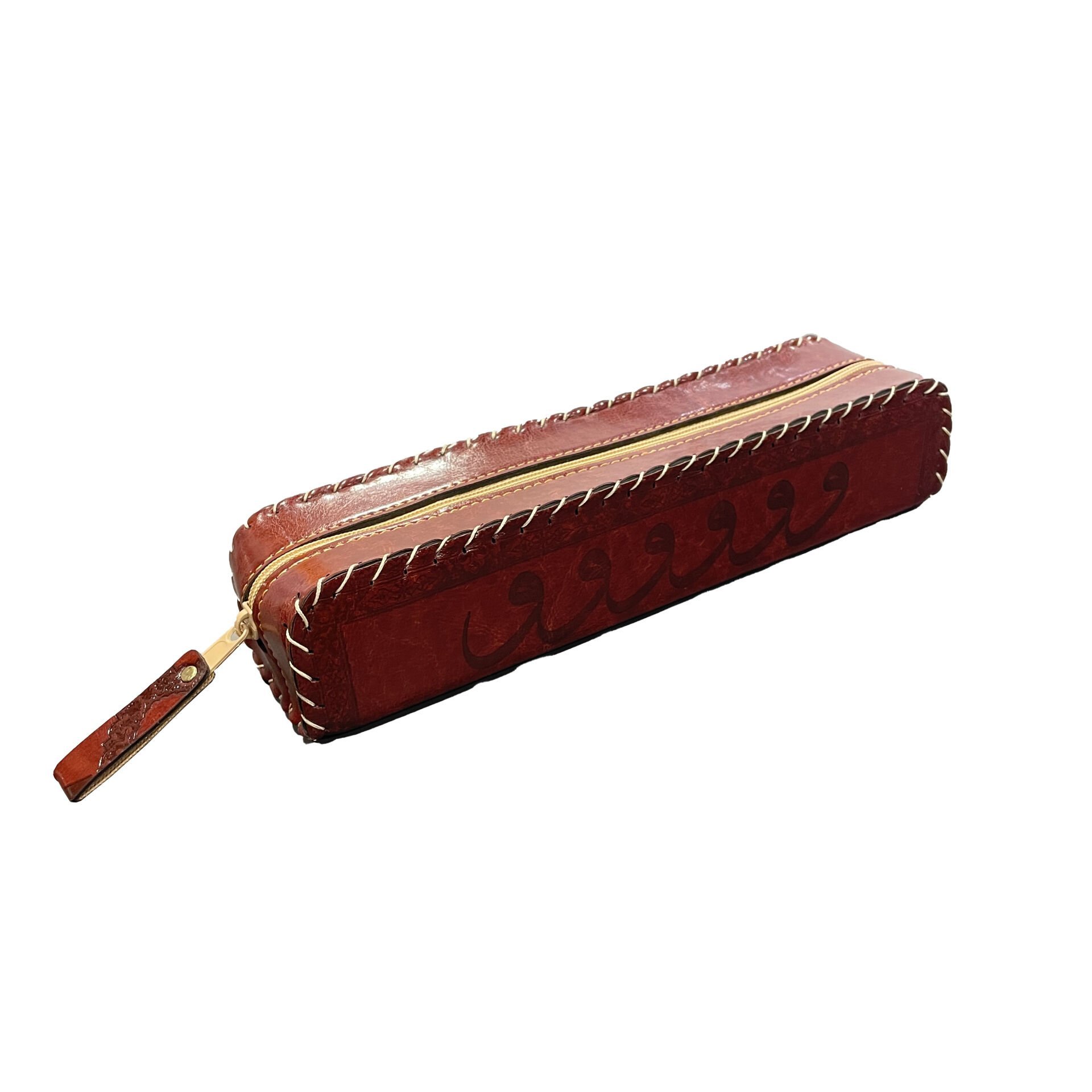 KALEMLİK Vav Desenli Yatay Suni Deri KOYU KAHVE