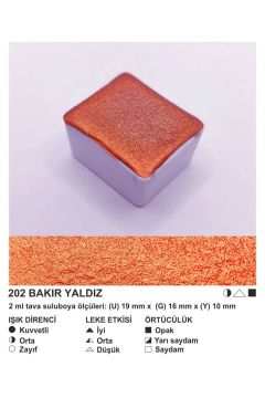 ŞemseArt No: 202 Bakır Yaldız Yarım Tava Sulu Boya