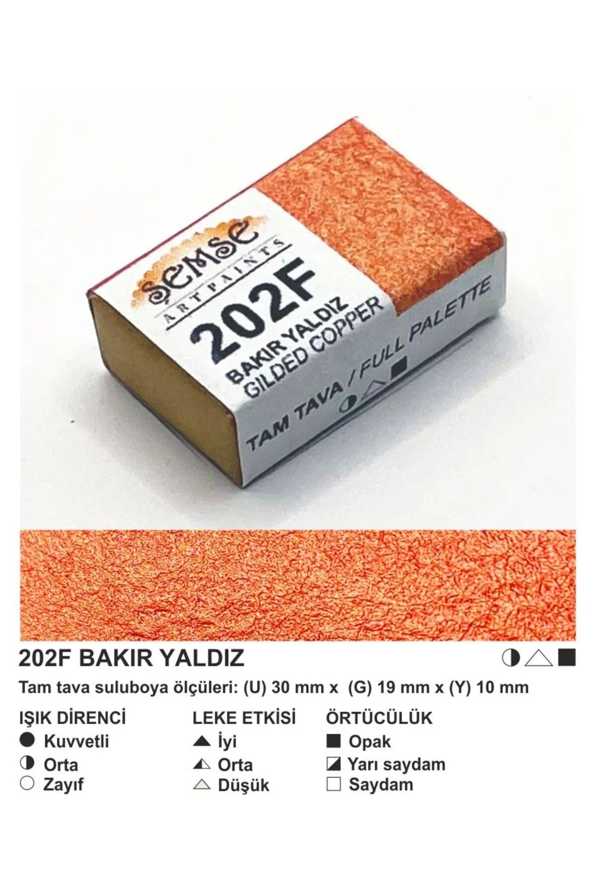 ŞemseArt No: 202F Bakır Yaldız Tam Tava Sulu Boya