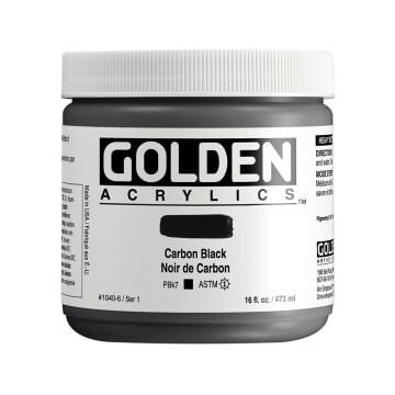 Golden Akrilik HB CARBON BLACK 473 ML