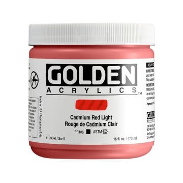 Golden Akrilik HB CADMIUM RED LIGHT 473 ML