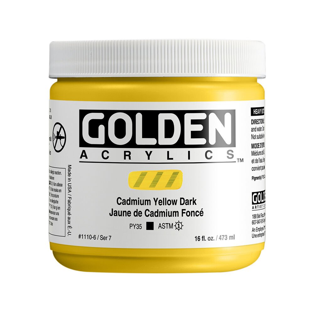 Golden Akrilik HB CADMIUM YELLOW DARK 473 ML