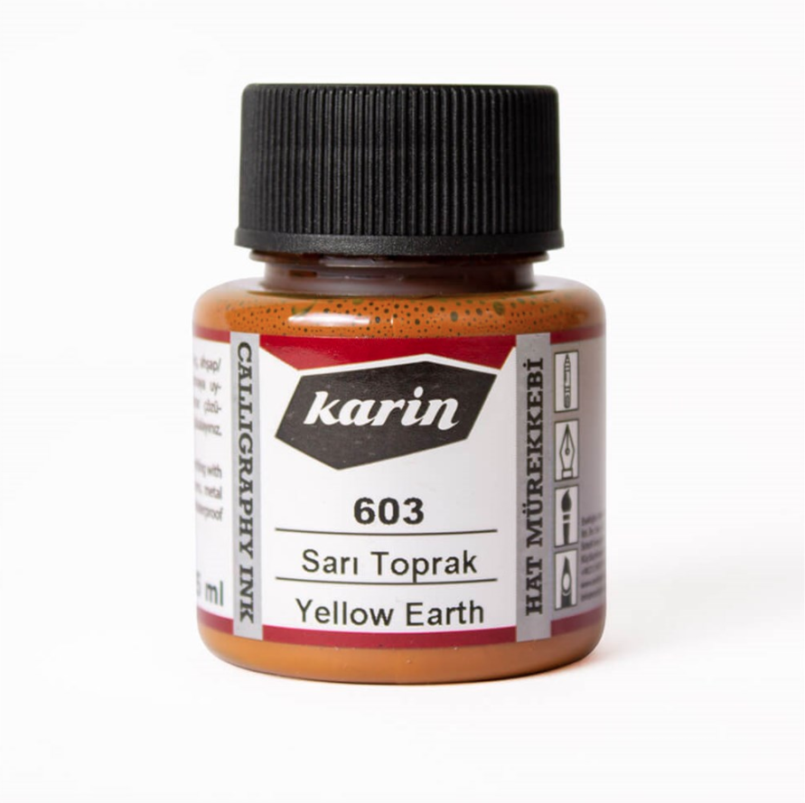 Karin 603 Sarı Toprak Hat Mürekkebi 45 ml