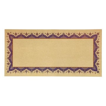 Tezhipli İçi Boş -17- Mat Kuşe Meşk Kağıdı Mohamad Badawi Alktifani 33x68 Cm Tıpkı Basım (COBALT MAVİ - GOLD YALDIZ - EFLATUN)