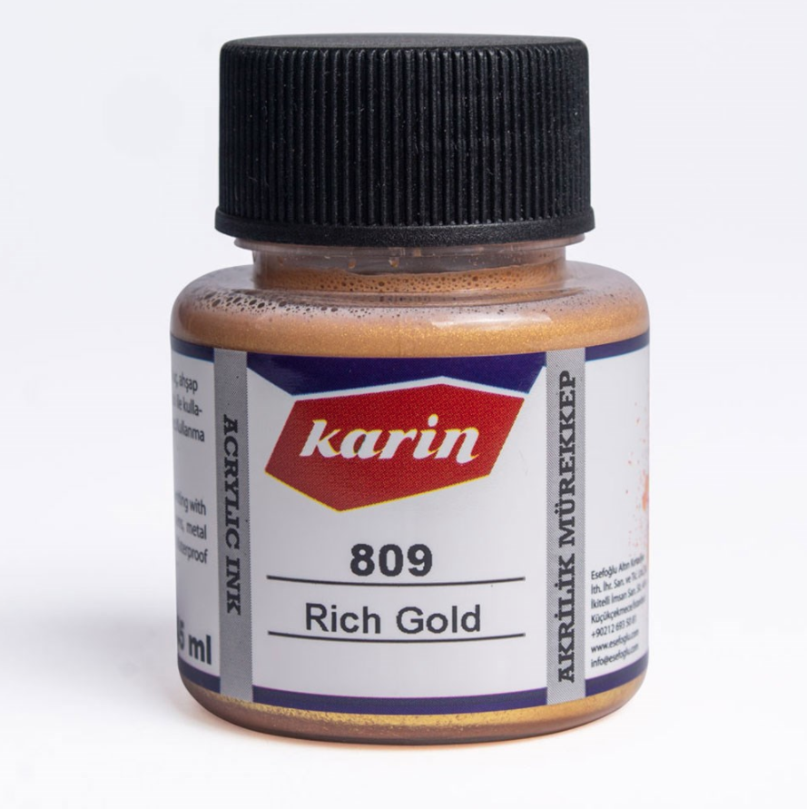 Karin 809 Rich Gold Akrilik Mürekkep 45 ml