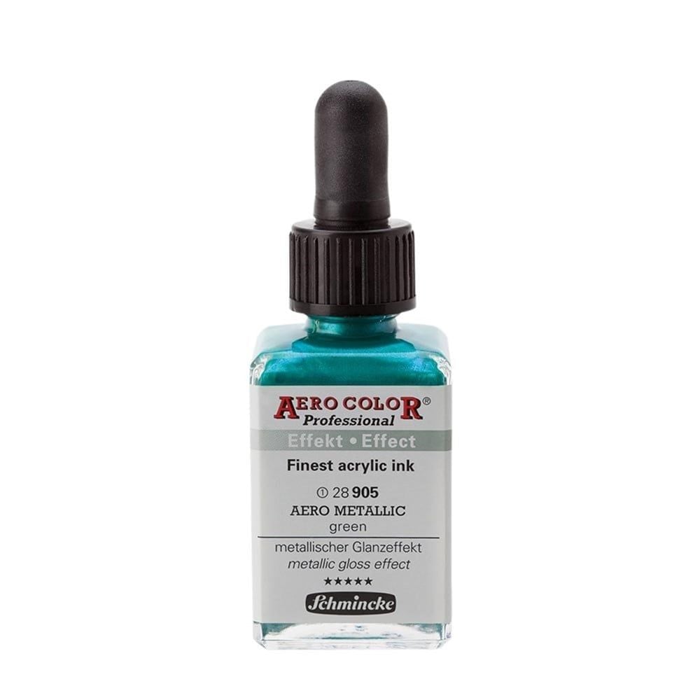 Schmincke Aerocolor Akrilik Mürekkep 28 ml 905 Aero metallic green