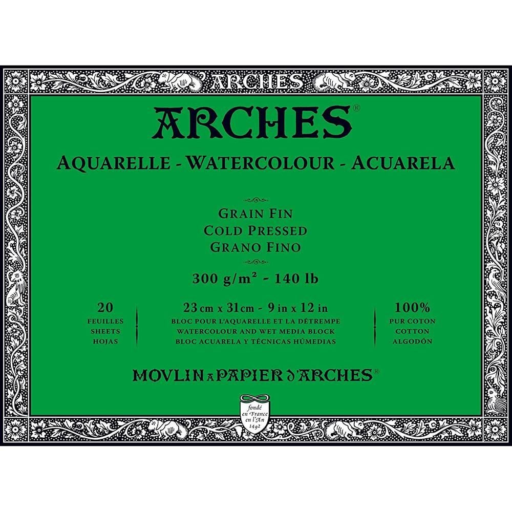 Arches Sulu Boya Blok 23 x 31 cm 300 gr 20 sf Cold Pres 1795060