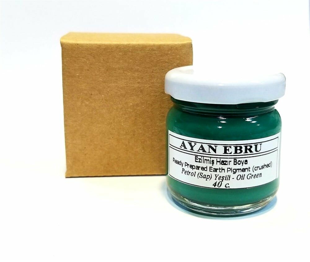 Ayan Ebru Ezilmiş Hazır Boya 40 cc Petrol (Sap) Yeşili Pigment