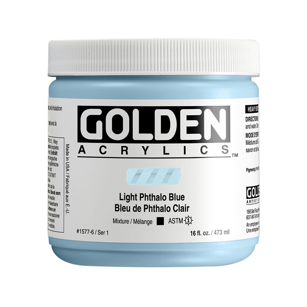 Golden Akrilik HB LIGHT PHTHALO BLUE 473 ML